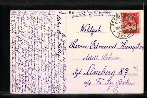 AK St. Gallen, Ortsansicht mit Säntis