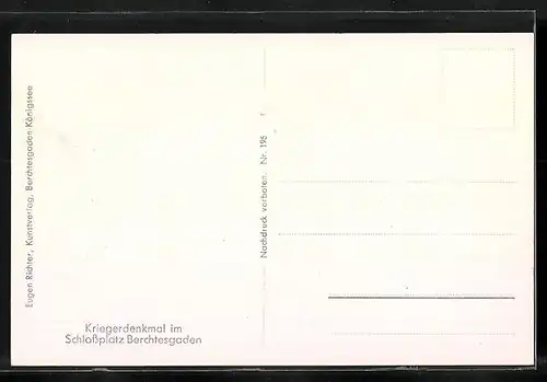 AK Berchtesgaden, Kriegerdenkmal im Schlossplatz