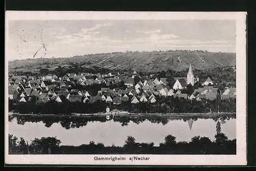 AK Gemmrigheim /Neckar, Ortsansicht aus der Vogelschau