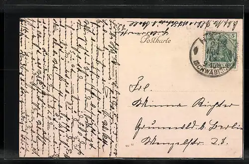 AK Hall, Marktplatz mit Rathaus