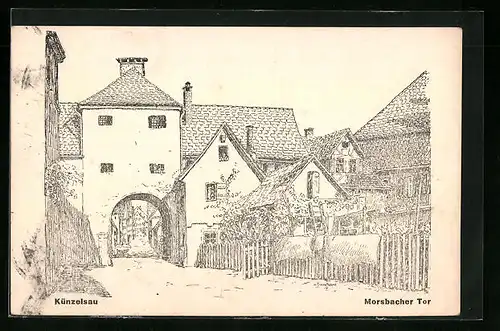 Künstler-AK Künzelsau, Morsbacher Tor