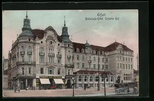 AK Erfurt, Bahnhofs-Hotel Erfurter Hof