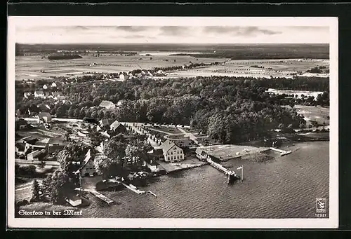 AK Storkow /Mark, Ortsansicht am Wasser