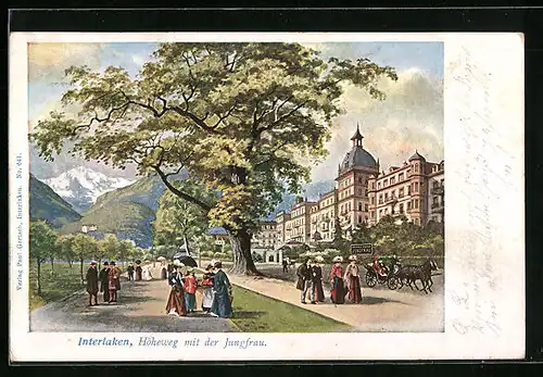 AK Interlaken, Höheweg mit der Jungfrau