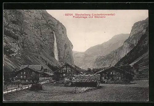 AK Stechelberg /Lauterbrunnental, Postablage und Bäckerei