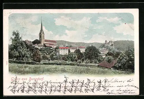 AK Burgdorf, Ortsansicht mit Kirche