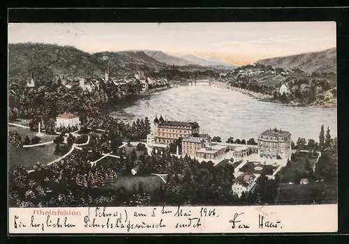 AK Rheinfelden, Ortsansicht aus der Vogelschau