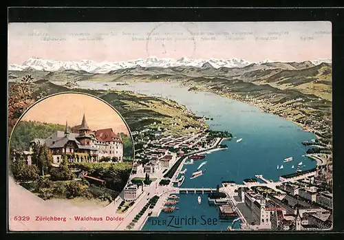 AK Zürich, Zürichsee, Zürichberg, Waldhaus Dolder