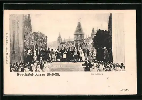 AK Neuchâtel, Déposé mit zuschauenden Kindern