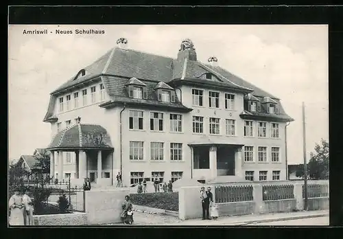 AK Amriswil, Neues Schulhaus, Frontalansicht