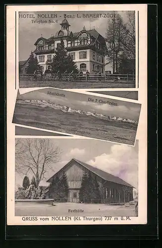 AK Wuppenau, Hotel Nollen, Bes.: L. Bamert-Züger, Säntiskette, Festhütte