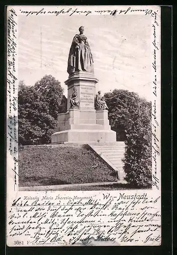 AK Wr.-Neustadt, Kaiserin Maria Theresia-Monument