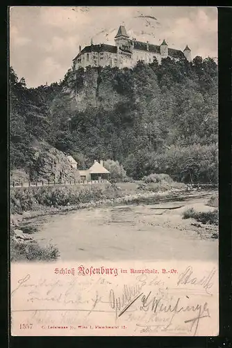 AK Rosenburg i. Kampthale, Schlossansicht mit Fluss