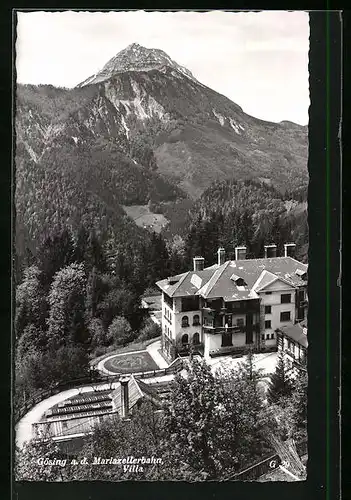 AK Gösing a. d. Mariazellerbahn, Villa mit Bergpanorama