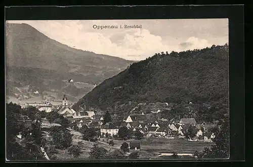 AK Oppenau i. Renchtal, Ortsansicht mit Kirche