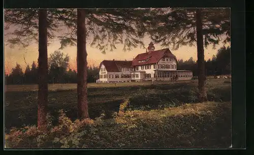 AK Oppenau /Schwarzwald, Kurhaus Zuflucht in Abendstimmung