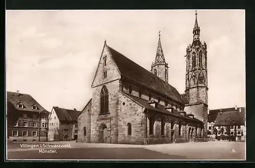 AK Villingen i. Schwarzwald, Münster mit Vorplatz