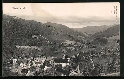 AK Peterstal, Blick über den Ort mit Kirche