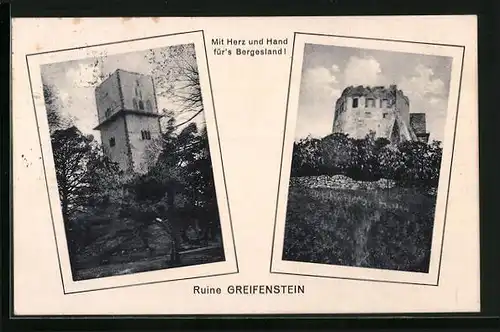 AK Greifenstein, Ansichten der Ruine