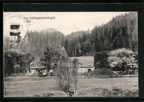 AK Tulbing, Am Tulbingerhochkogel mit Häuseransicht