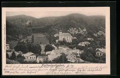 AK Kaltenleutgeben, Ortsansicht mit Kirche