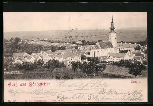 AK Königstetten, Totalansicht mit Kirche