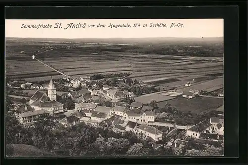 AK St. Andrä vor dem Hagenthale, Ortsansicht aus der Vogelschau