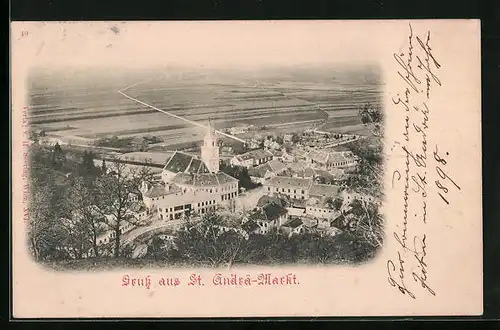 AK St. Andrä-Markt, Ortsansicht aus der Vogelschau