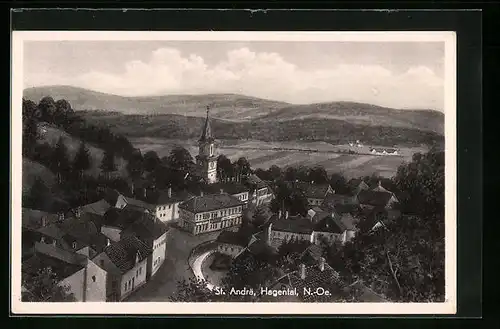 AK St. Andrä /Hagental, Ortsansicht aus der Vogelschau