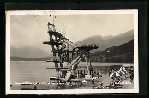 AK Millstatt, Strandbad und Sprungturm