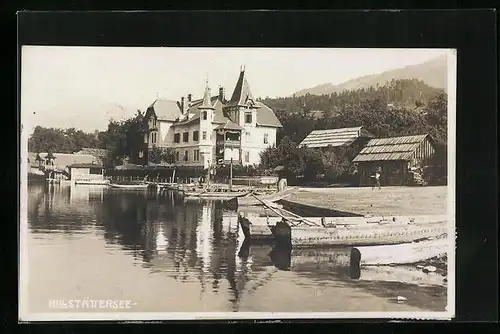 AK Millstatt, Seevilla mit Ruderbooten