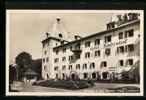 AK Millstatt a. See, Hôtel Lindenhof mit Kiosk