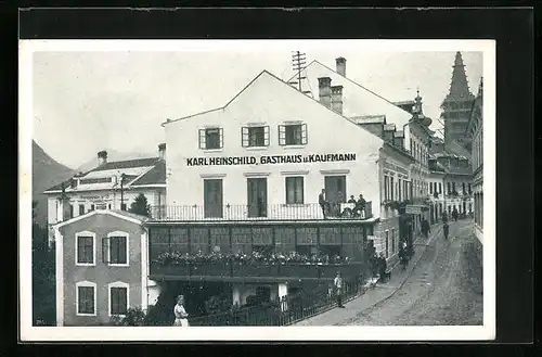 AK Mariazell, Karl Heinschild, Gasthaus und Kaufmann, Neustädtergasse 82