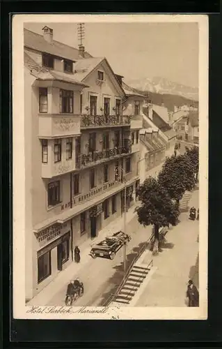 AK Mariazell, Hotel Surböck, Strassenpartie