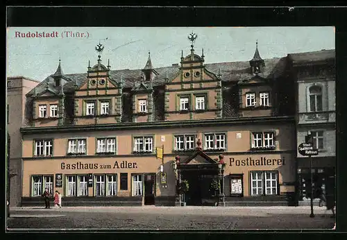 AK Rudolstadt /Thür., Gasthaus zum Adler & Posthalterei