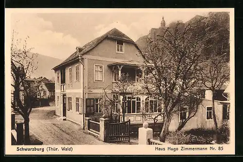 AK Schwarzburg /thür. Wald, Hotel Haus Hugo Zimmermann