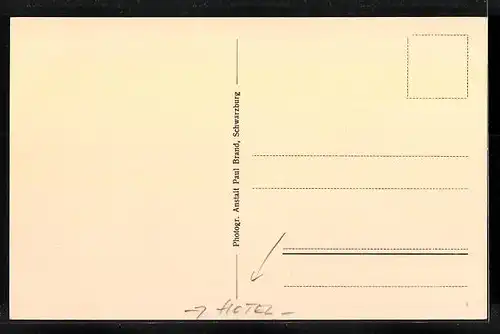 AK Schwarzburg /thür. Wald, Hotel Haus Hugo Zimmermann