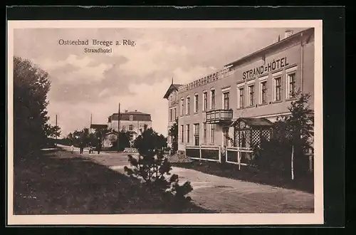 AK Breege /Rügen, Strandhotel mit Strasse