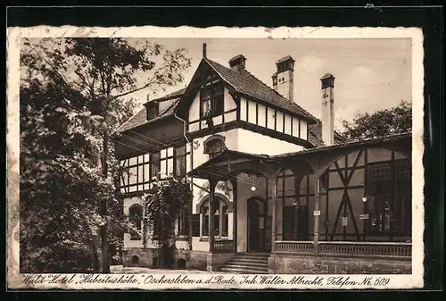 AK Oschersleben a. d. Bode, Wald-Hotel Hubertushöhe