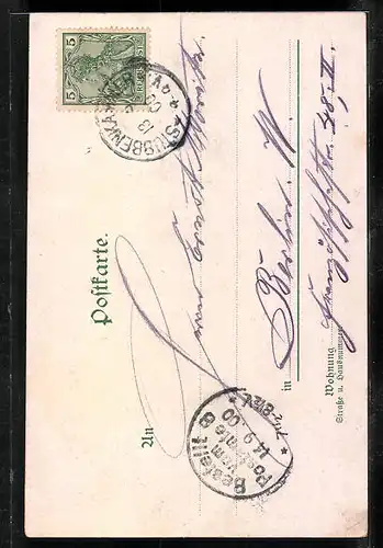 Lithographie Königstuhl /Stubenkammer, Blick aufs Wasser mit Felsvorsprüngen