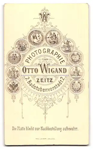 Fotografie Otto Wigand, Zeitz, Badstubenvorstadt 2, Eleganter Herr mit Zwirbelbart