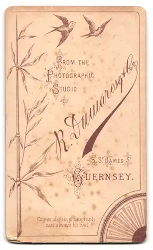 Fotografie R. Dumaresgq & Co., Guernsey, 3, St. James St., Junge Dame mit hochgestecktem Haar