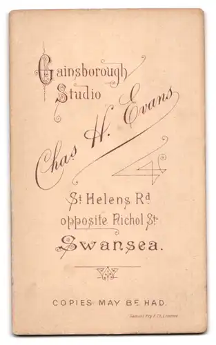 Fotografie Chas. H. Evans, Swansea, St. Helens Rd., Junge Dame im Kleid