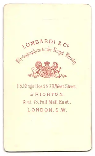 Fotografie Lombardi & Co., Brighton, 113, Kings Road, Älterer Herr im Anzug mit Vollbart