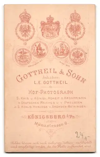 Fotografie Gottheil & Sohn, Königsberg i /Pr., Münzstr. 6, Bürgerlicher Herr mit Oberlippenbart