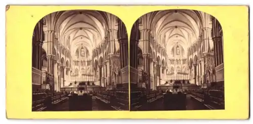 Stereo-Fotografie unbekannter Fotograf, Ansicht Canterbury, Inneres der Canterbury Cathedral, the Choir