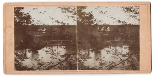 Stereo-Fotografie unbekannter Fotograf, Ansicht Marienwerder, Blick auf den Kleinkruger See, 1904