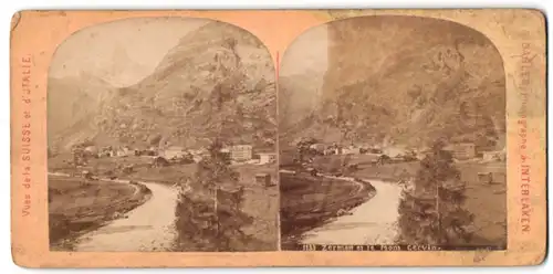 Stereo-Fotografie A. Gabler, Interlaken, Ansicht Zermatt, Blick auf den Ort mit Mont Cervin