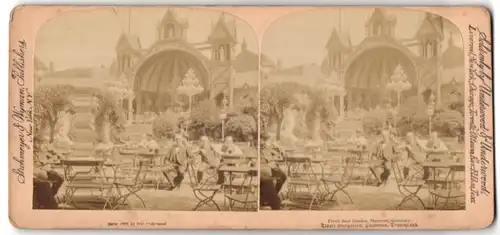 Stereo-Fotografie Strohmeyer & Wyman, New York, Ansicht Hannover, Tivoli Biergarten mit Konzertmuschel