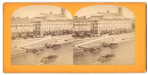 Stereo-Fotografie unbekannter Fotograf, Ansicht Paris, La Seine et le Theatre Chatelaine